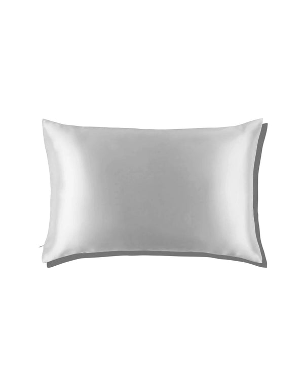 Zippered Single Sided Silk Pillowcase, Grey