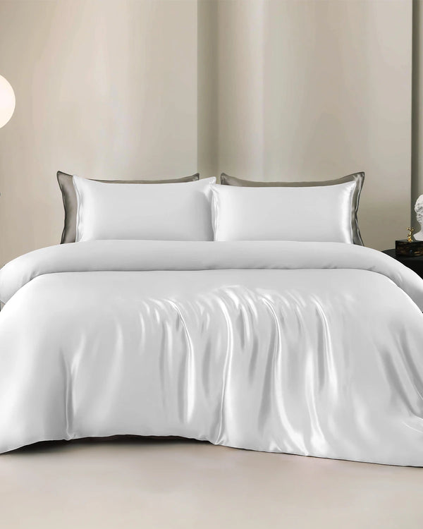 22 Momme 4PCS Silk Duvet Cover and Flat Sheet Set