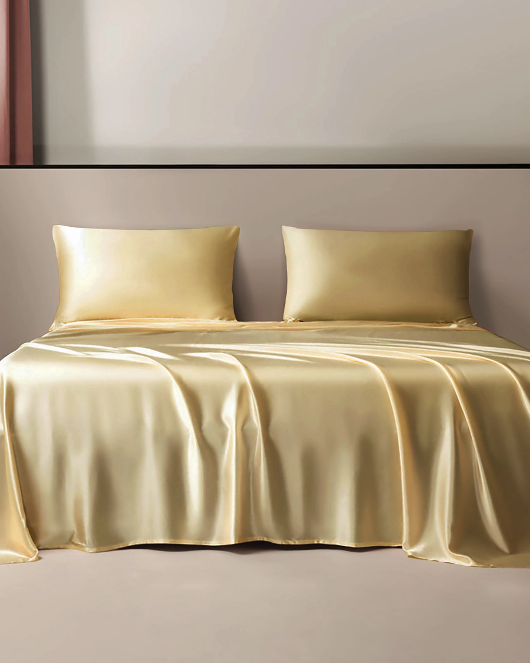 Pure Silk Flat Sheet, Yellow