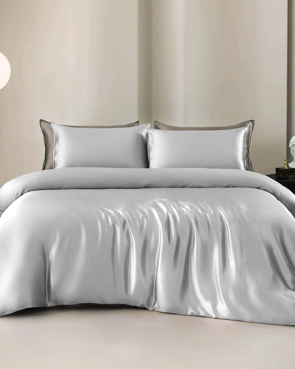 25 Momme 4PCS Silk Duvet Cover and Flat Sheet Set