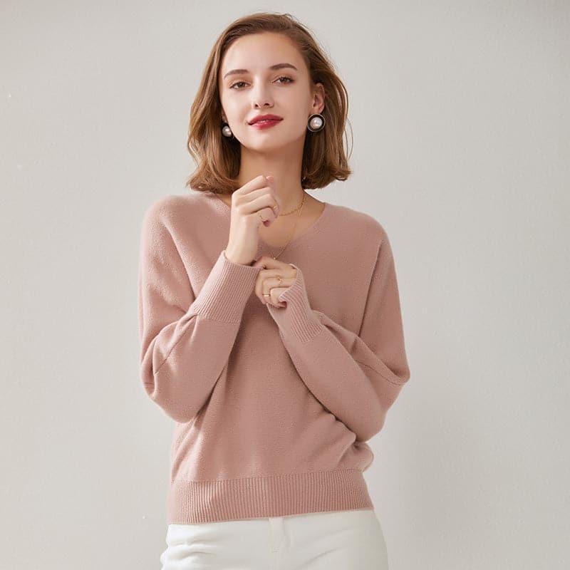 Sexy V-Neck Cashmere Sweater - Daisysilk