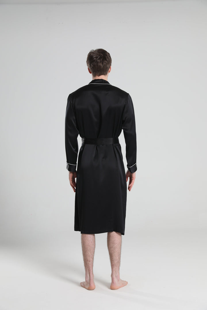 Classic Sleep Robe Pajamas For Men, Black