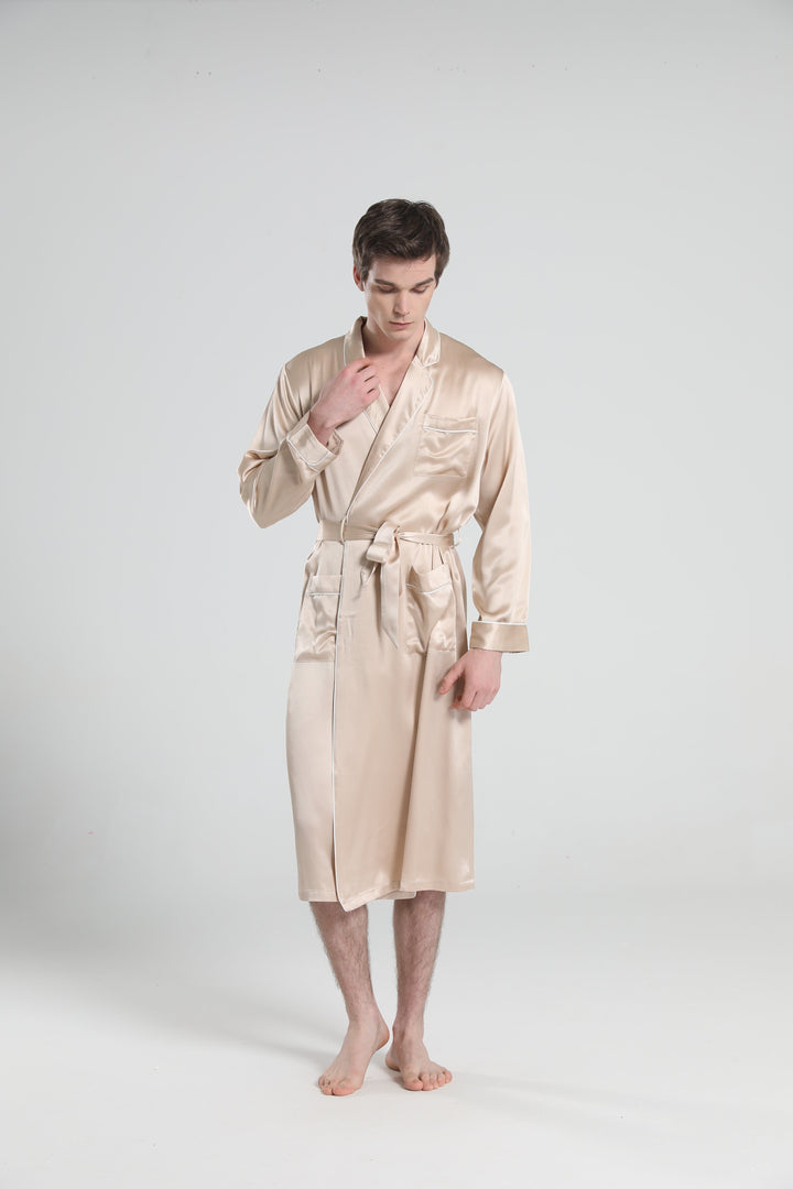 Classic Sleep Robe Pajamas For Men, Champagne