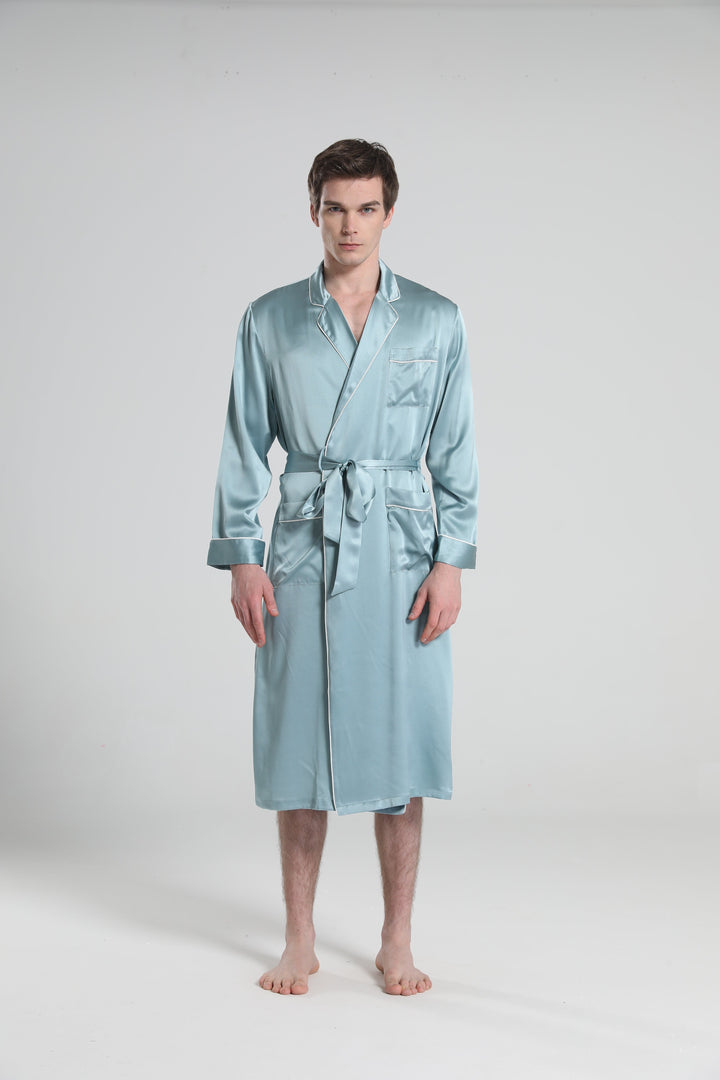 Classic Sleep Robe Pajamas For Men, Haze Blue
