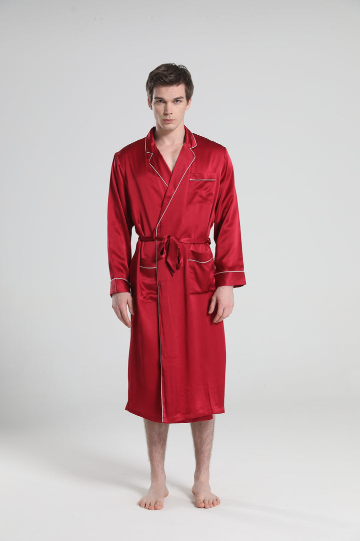 Classic Sleep Robe Pajamas For Men, Red