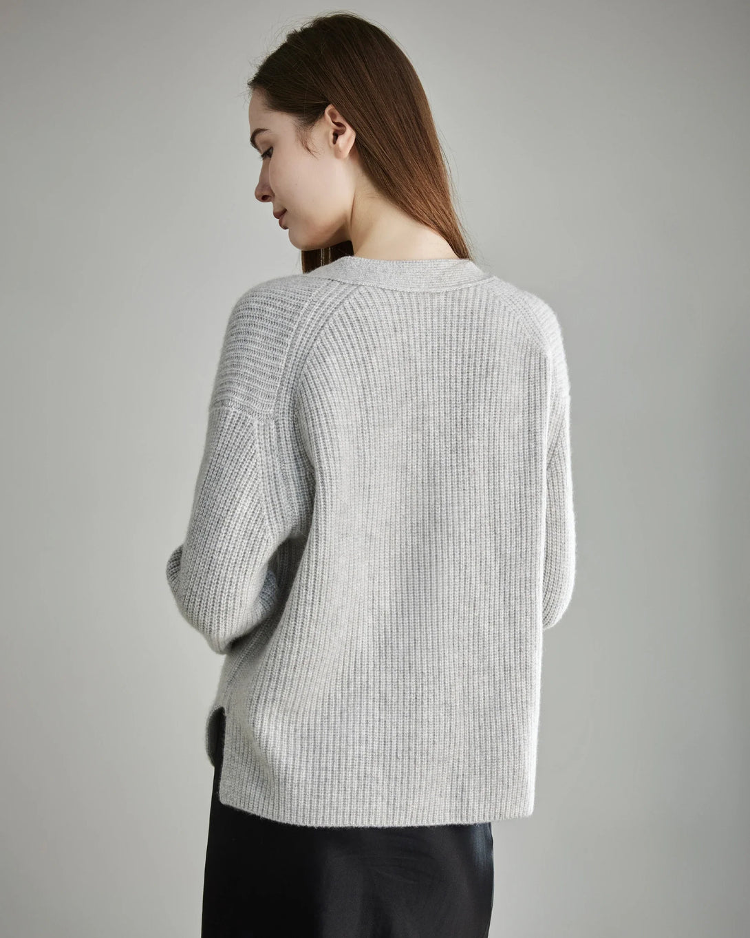 Cozy Cashmere Cardigan with Pockets, Grey