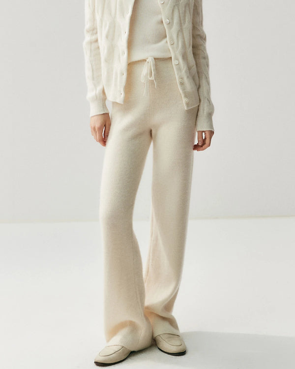 Cashmere Wool Straight Leg Knit Pants