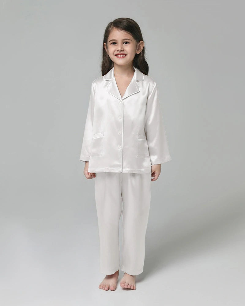DaisySilk Kids Silk Pajamas Set Long Sleeve Unisex Sleepwear for Boys ...