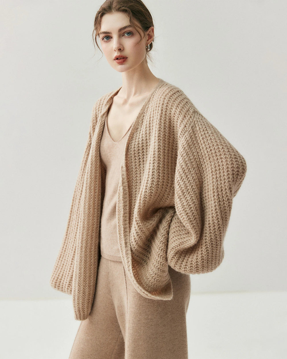 DaisySilk Oversized Silk Cashmere Cardigan Women's Open Front