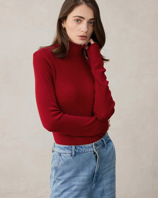 Women’s Turtleneck Wool Cashmere Knit Layer