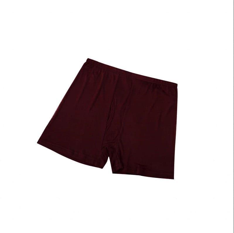 Large Elasticity Knit Soft Silk Boxer Shorts, Red
