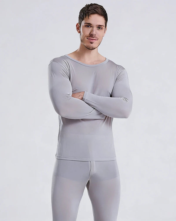 Men's 100% Silk Lightweight Thermal Underwear Set