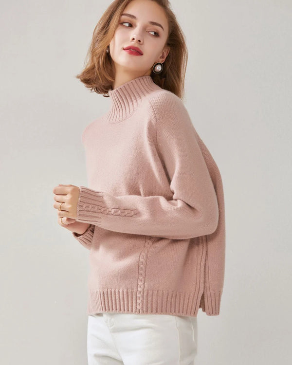 Mock Neck Oversized Cashmere Sweater