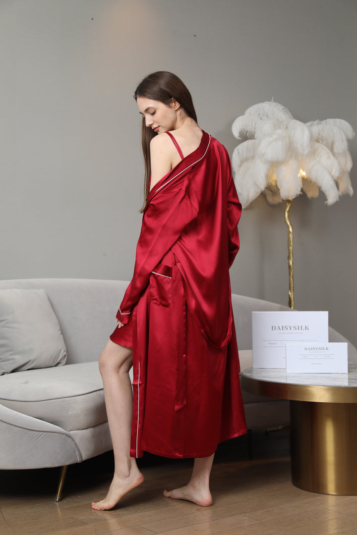 Pure Silk Robe DaisySilk Womens Long Silk Robe Bridesmaid Bride Wedding Getting Ready ...