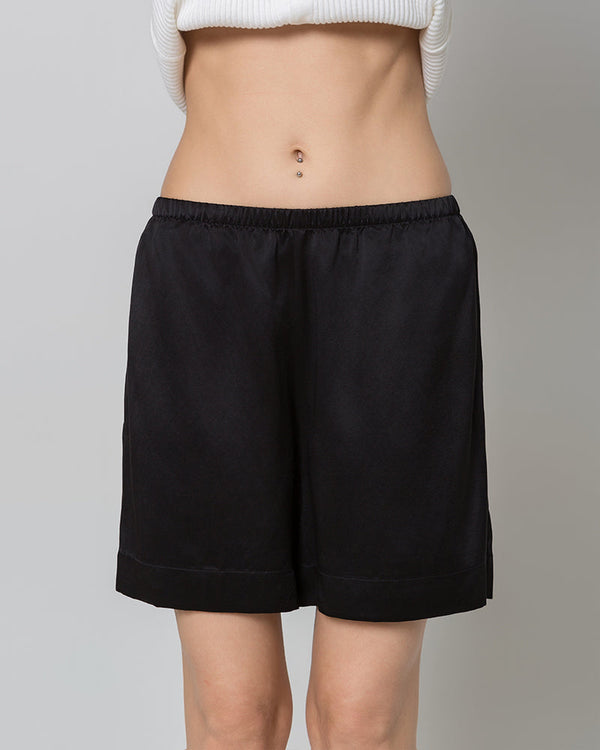 Women's Elasticated-Waist 100% Silk Pajama Shorts