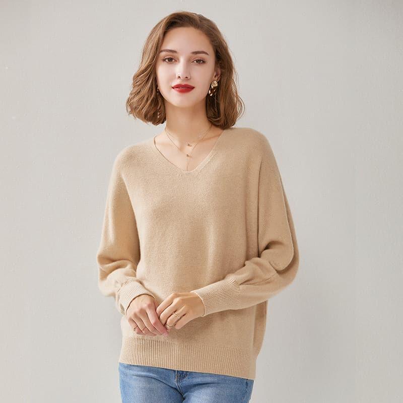 Sexy V-Neck Cashmere Sweater - Daisysilk